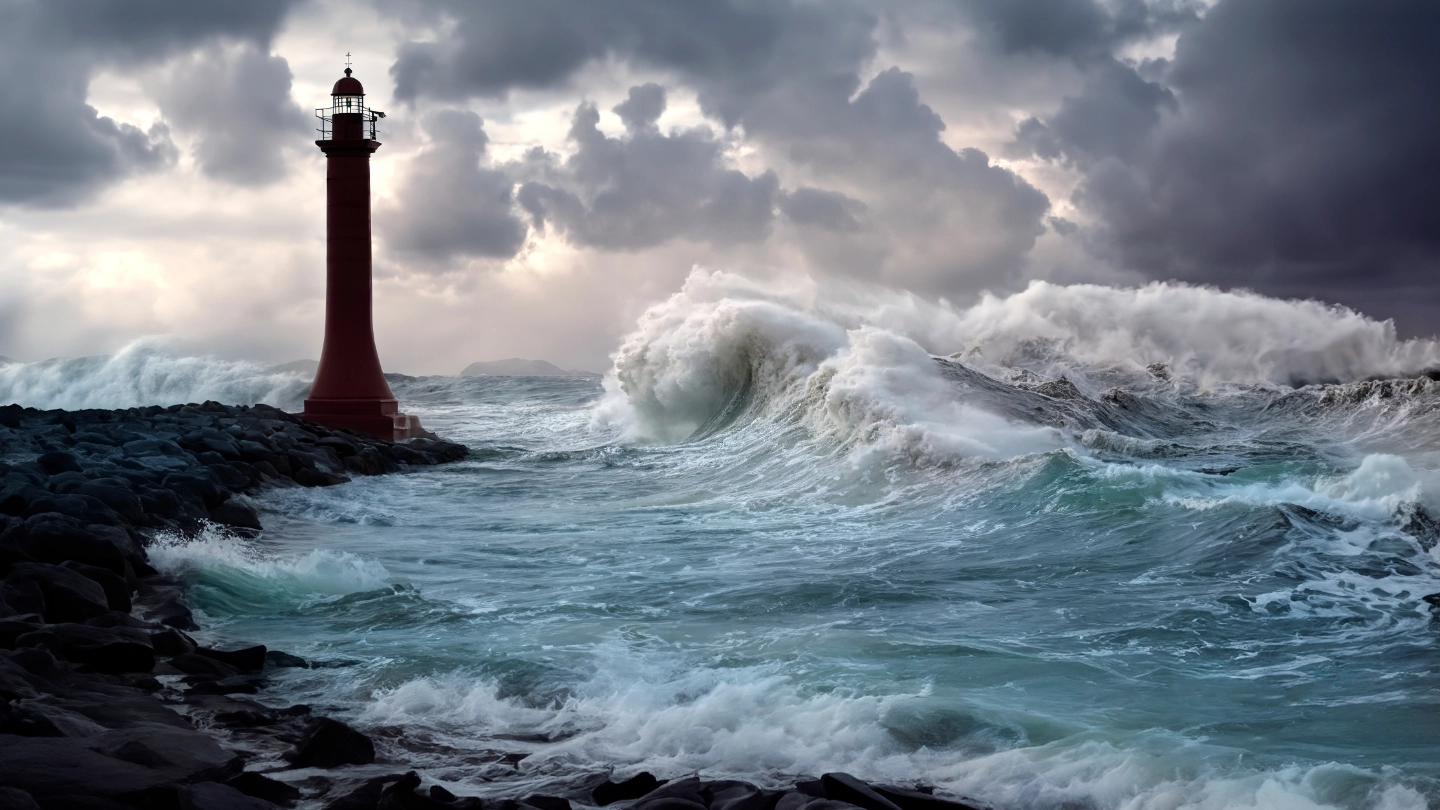 Storm and lighthouse